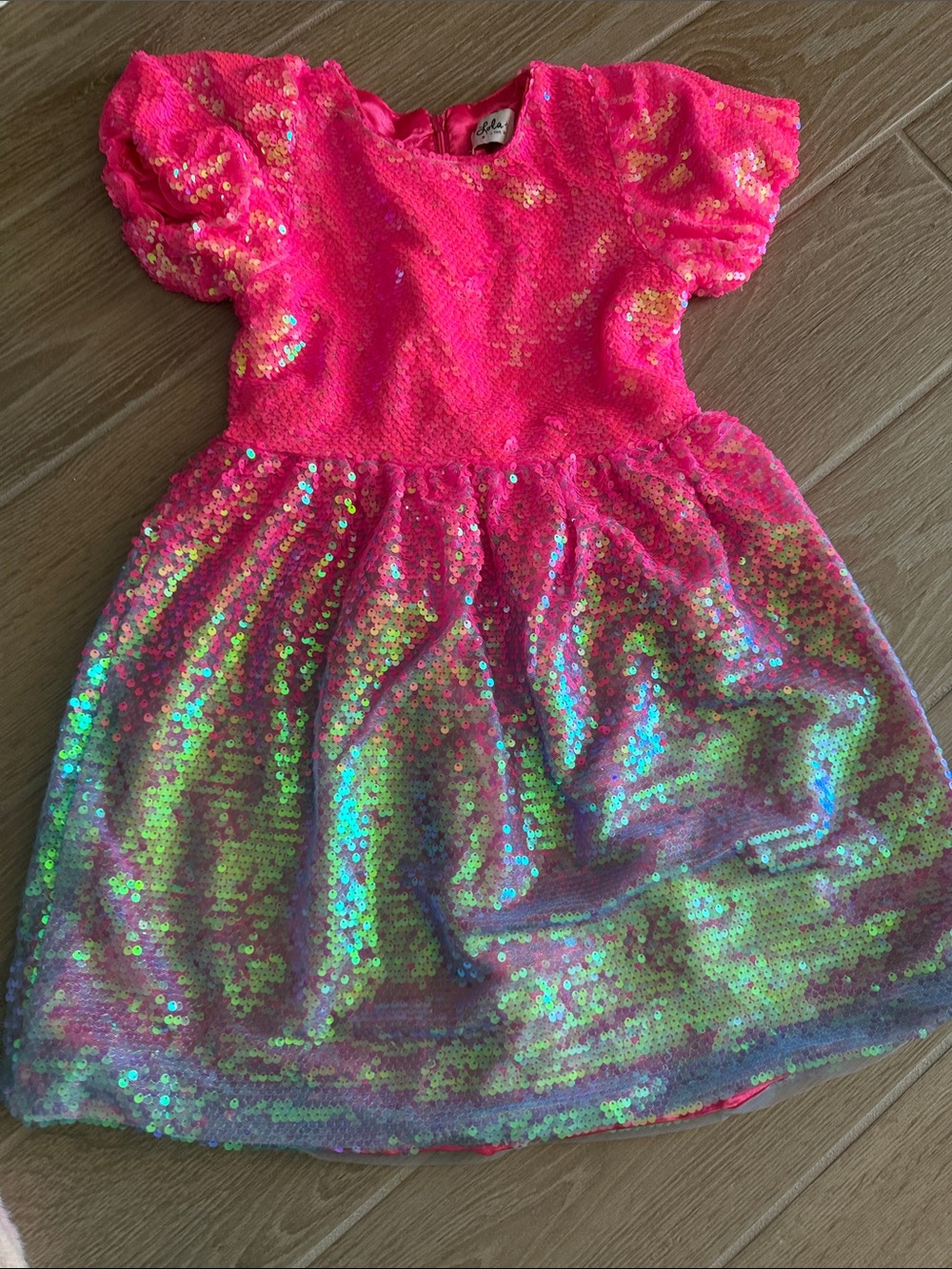 Lola + The Boys Hot Pink Iridescent Sequin Dress